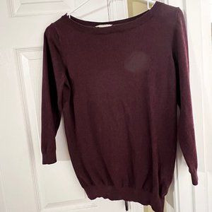 Loft Plum 3/4 Sleeve Sweater